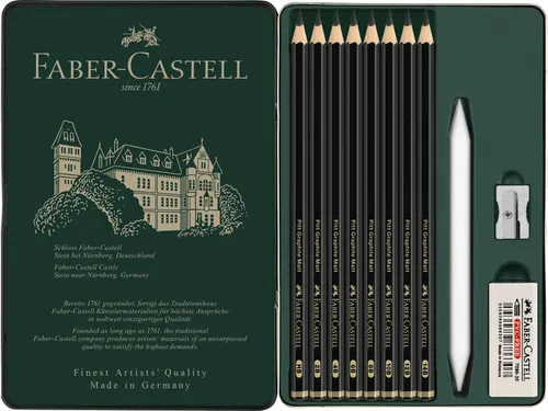 Grafietpotlood Pitt Mat Etui set 11 stuks