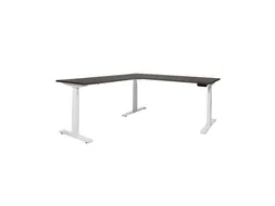 Elektrisch Hoekbureau Dextro Plus 160x200cm Frame Wit Blad Logan Eik