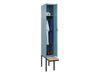 locker met bank,HxBxD 2120x300x815mm,1vak,vak B 300mm,draaigrendel - 1
