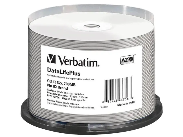 Verbatim CD-R AZO 700MB 52X SP Thermal printable