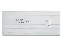 Glasmagneetbord Sigel mat WHITE WOOD 130x55cm