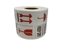 Waarschuwingsetiket Fragile/ Keep dry permanent klevend 500 st./rol