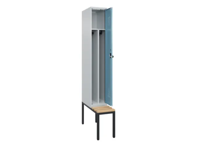 locker met bank,voor scheiding van kleding,HxBxD 2120x300x815mm,1vak