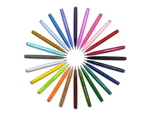 Brushpen Pentel Sign SES15C etui Rainbow 24 kleuren