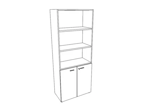 kantoorkast,HxBxD 2140x860x450mm,4xhouten vloer,5ordnerhoogte,romp wit