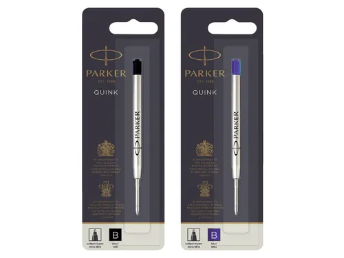 Balpenvulling Parker Quink breed zwart breed blister à 1 stuk
