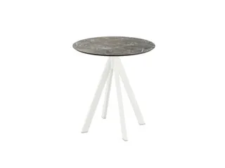 bistrotafel,HxØ 730x700mm,rond,4voeten wit,blad HPL Galaxy Marble - 1