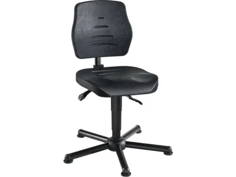 Werkplaatsstoel,standaardzitting zwart,PU-schuim