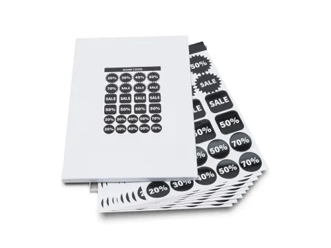 Etiketten Rillprint A4 10 vellen Kortingsstickers assorti