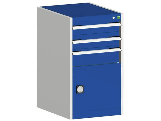 ladekast HxBxD 900x525x650mm 3laden RAL7035 front RAL5010