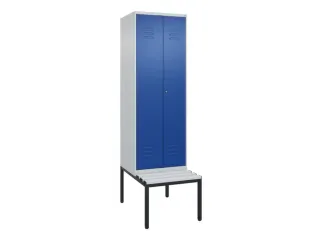 PBM-locker met bank,HxBxD 2120x600x815mm,2vak,vak B 300mm,cil.-slot - 1
