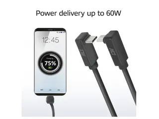 Kabel ACT USB-C hoek boven/beneden 10Gbps 1m - 4