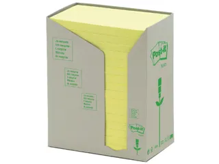 Memoblok Post-it 655 76x127mm recycled geel 16x100 vel - 2