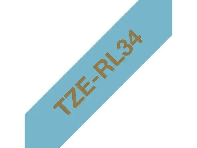 Brother TZe-RE54 stoflint goud op lichtblauw - breedte 12 mm, lengte 4