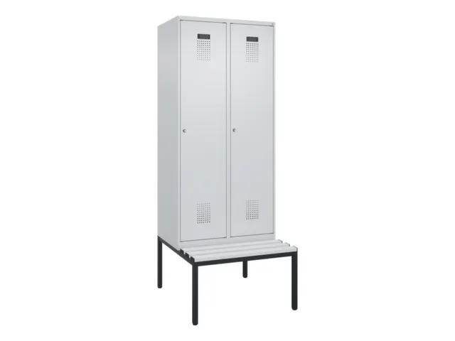 locker met bank,voor scheiding van kleding,HxBxD 2120x800x815mm,2vak