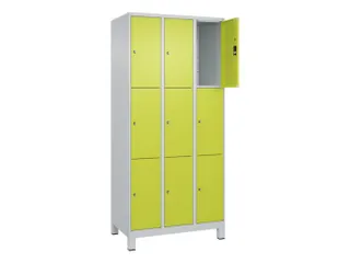 lockerkast,HxBxD 1950x900x500mm,3x3vakken,vak B 300mm,cil.-slot,voeten - 1