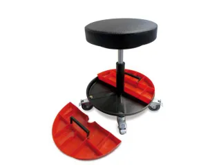 Werkplaatskruk H 420-545mm Pu-schuimzitting Wielen Zwart Gasveer - 4