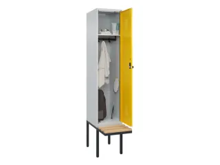 locker met bank,HxBxD 2120x400x815mm,1vak,vak B 400mm,draaigrendel - 1