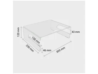 Monitorstandaard Transparant Acryl 120mm - 14