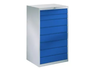 ladekast 1200x715x600mm 8laden cilinderslot RAL7035 front RAL5010 - 1