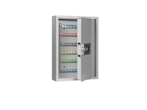 sleutelkast,120haak,HxBxD 630x460x130mm,romp RAL7035,front RAL7035