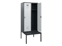 locker met bank,HxBxD 1950x800x815mm,2vak,vak B 400mm,draaigrendel