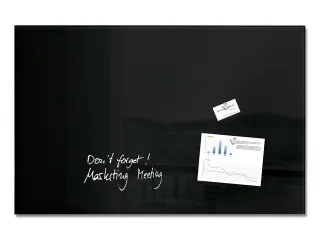 Glas/magneetbord Sigel Zwart 100x65 Magneet+bevestigingsmateriaal - 1