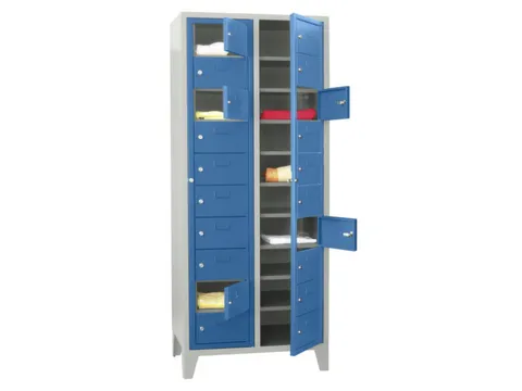 Wasgoedkast 1850x770x500 2x10 Vakken M. Poten Ral7035 Front Ral5012