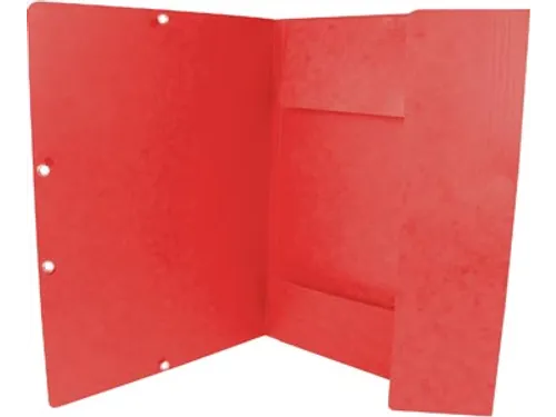 Elastomap A4 Met 3 Kleppen Karton Rood Voor 200 Vel Pak 10 Stuks