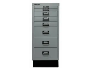 kantoor-ladekast HxBxD 670x279x380mm 8 laden romp zilverkleurig staal - 1