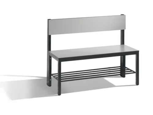omkleedbank,HxLxD 796x1000x407mm,HPL zilvergrijs,frame staal RAL7021