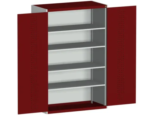 kast met geperforeerde platen,HxBxD 2000x1300x525mm,4xStalen bodem
