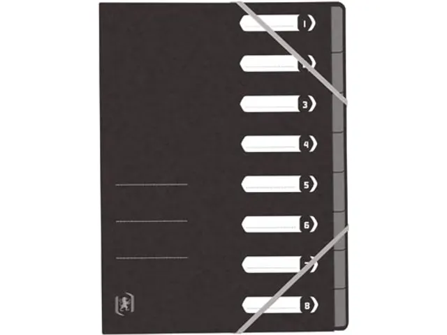 Elba Oxford Top File+ sorteermap A4 8 vaks elastosluiting zwart karton