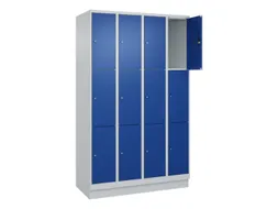 lockerkast,HxBxD 1950x1200x500mm,4x3vakken,vak B 300mm,cil.-slot