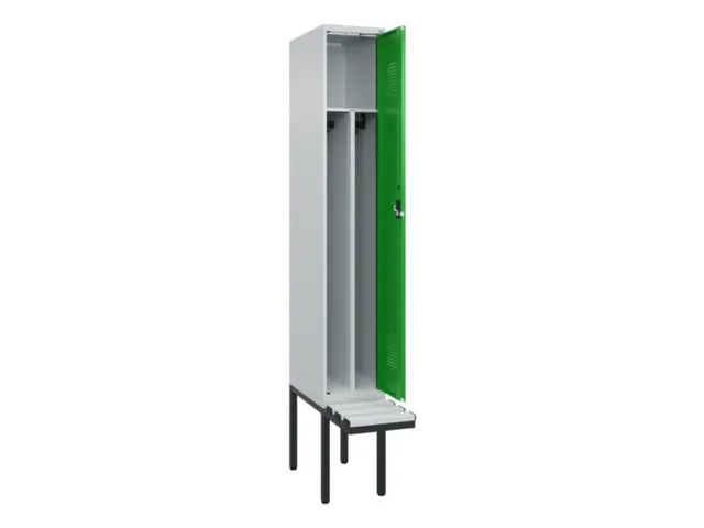 locker met bank,voor scheiding van kleding,HxBxD 2120x300x815mm,1vak