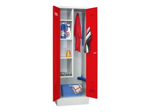Schoonmaakkast HxBxD 1850x600x500mm Cilinderslot RAL7035 Front RAL3000