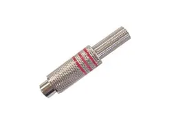 Vrouwelijke Rca Plug - Vernikkeld - Rood