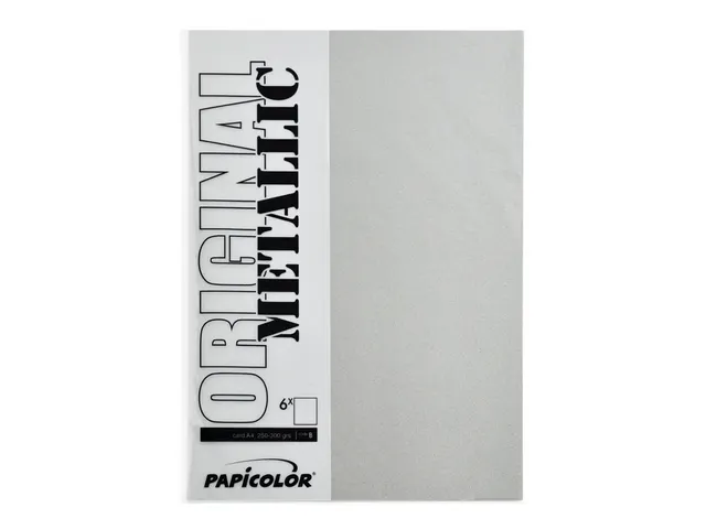 Kopieerpapier Papicolor A4 300gr 3 vel metallic zilver