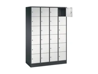 lockerkast,RAL 7021/RAL 7035,HxBxD 1950x1220x500mm,4x6vakken,cil.-slot - 1