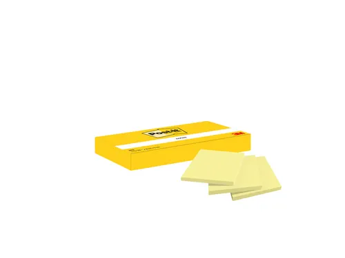 Memoblok Post-it 653 38x51mm geel 3 stuks