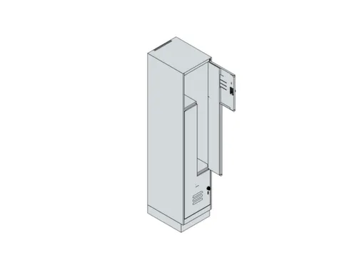 Z-garderobekast,HxBxD 1950x400x500mm,vak B 200/400mm,draaigrendel