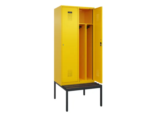 locker met bank,voor scheiding van kleding,HxBxD 2120x800x815mm,2vak