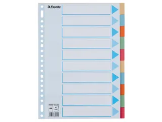 Tabbladen Esselte Premium A4 10-delig karton 23-rings assorti - 1