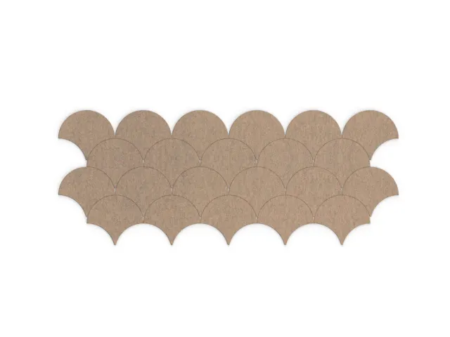 Akoestische PET-vilt Japanse Golf tegels beige 30x26cm 22 stuks