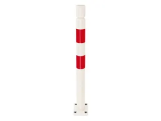aanrijdbeveiliging paal,HxØ 1000x80mm,geeft mee,TPU,wit/rood - 1