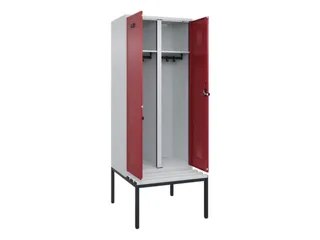 locker met bank,voor scheiding van kleding,HxBxD 2120x800x815mm,2vak - 1