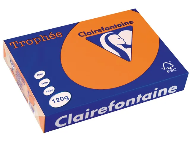 Trophée Pastel gekleurd papier A4 120 gram 250vel Oranje