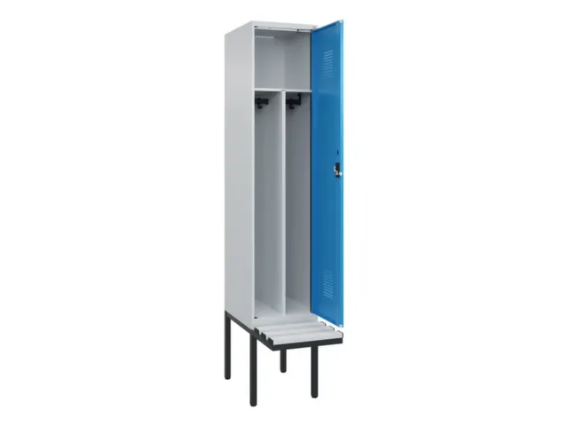 locker met bank,voor scheiding van kleding,HxBxD 2120x400x815mm,1vak