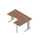 hoek-bureau,HxBxD 730x1600x1200mm,blad canaletto-hout