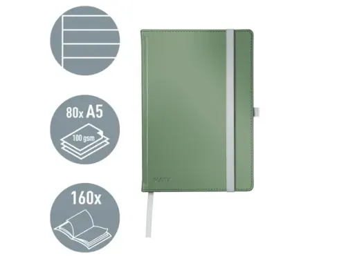 Notitieboek Leitz Style A5 lijn 160 pagina's groen